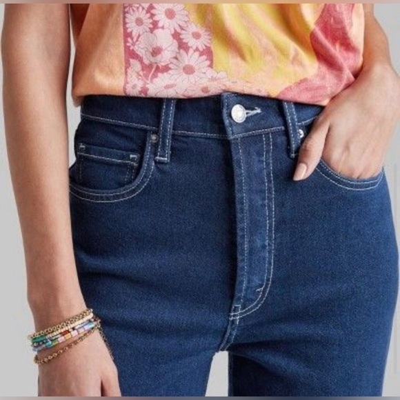 Wild fable super high rise straight button fly Classic Blue Denim Jeans - Picture 1 of 17